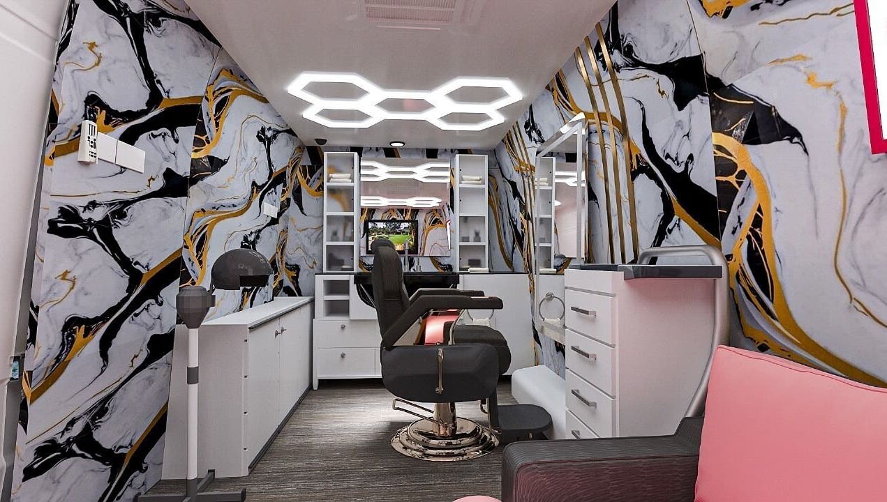 Luxurious salon interior at Hairenzo Gents Salon L.L.C, Dubai, AE. Modern decor and comfortable seating.