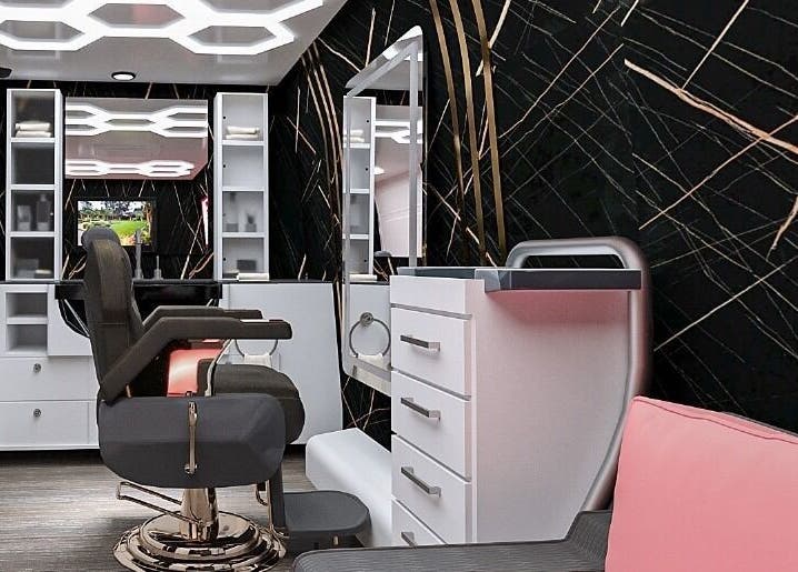 Stylish interior of Hairenzo Gents Salon L.L.C in Dubai, AE featuring modern salon chair and decor.
