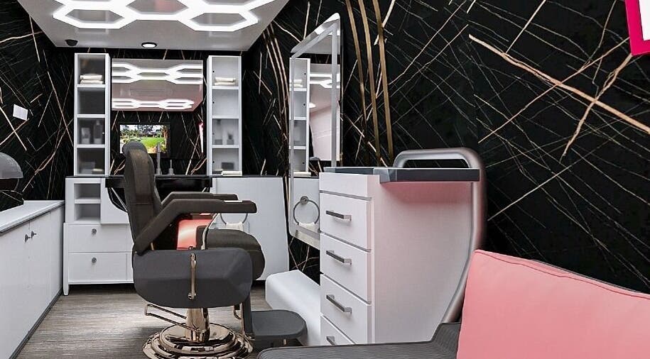 Stylish interior of Hairenzo Gents Salon L.L.C in Dubai, AE featuring modern salon chair and decor.