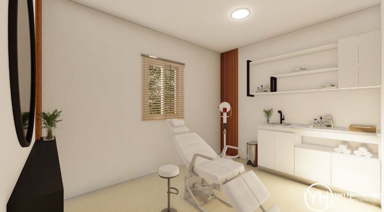 Sala de tratamiento en M Lash Brows Beauty And Esthetic, Bonao, Monseñor Nouel, DO, con cama relajante.