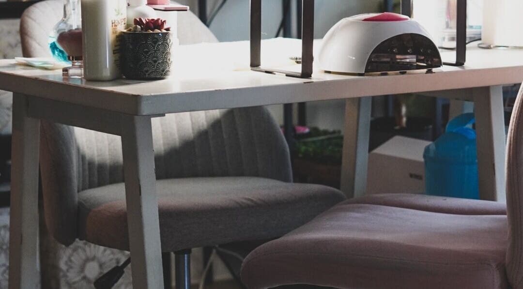 Cozy manicure station at Nailed by Krisana in Liberty Lake, Washington, US featuring elegant decor.