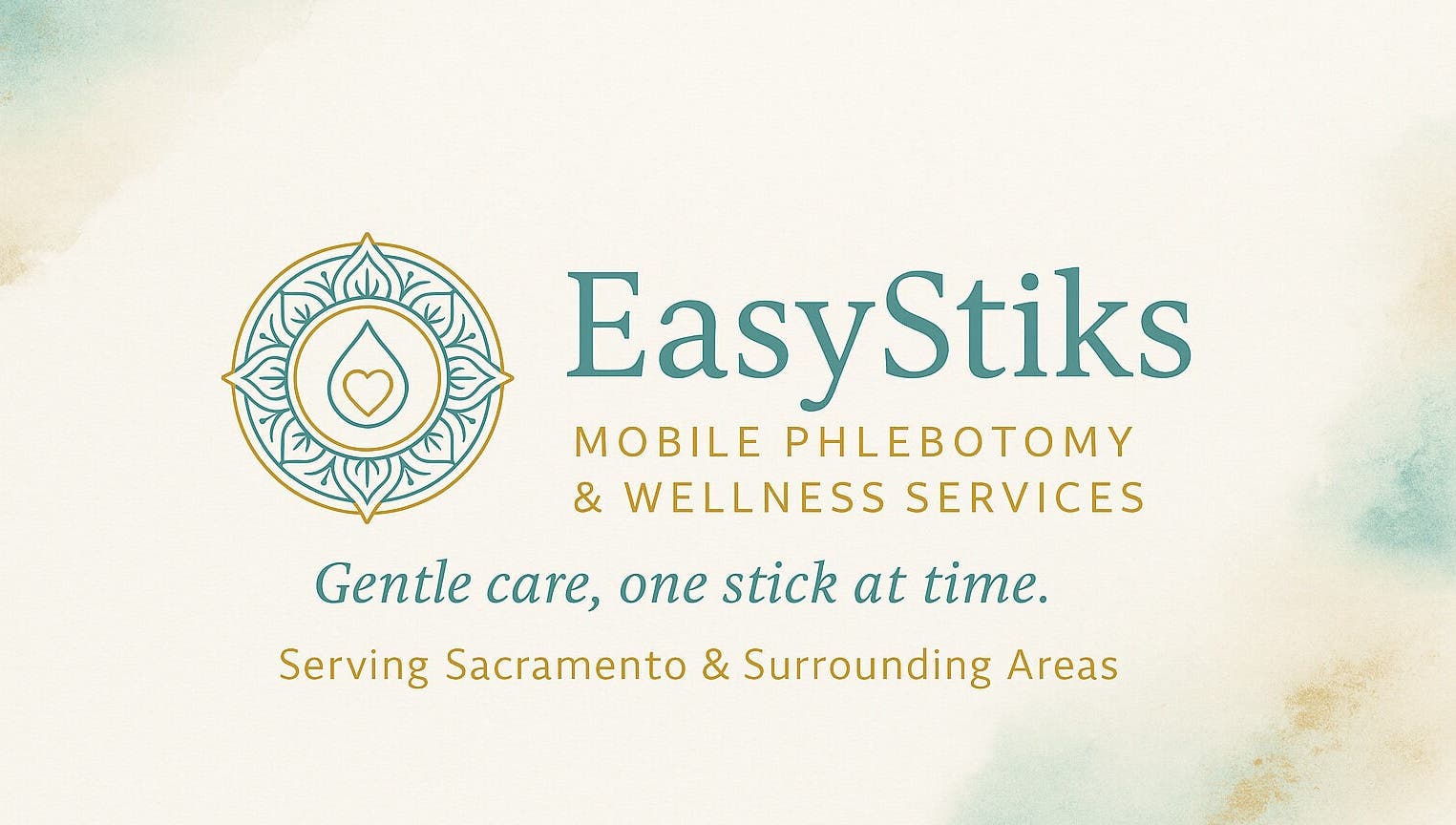 Easystiks Mobile Phlebotomy logo, West Sacramento, California, US. Offering gentle, mobile wellness services.