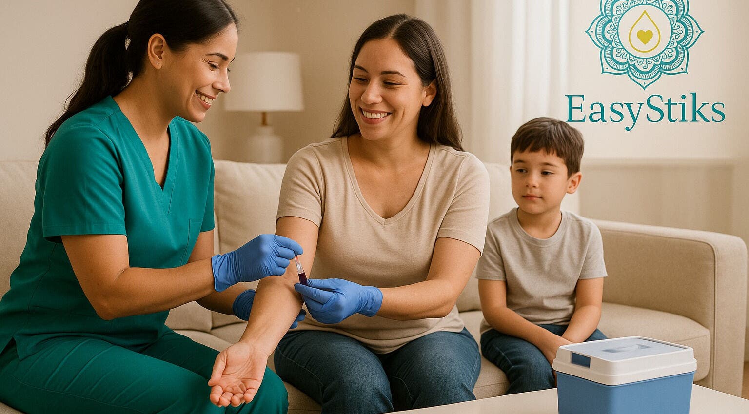 Easystiks Mobile Phlebotomy service in West Sacramento, California, US, performing a wellness check.