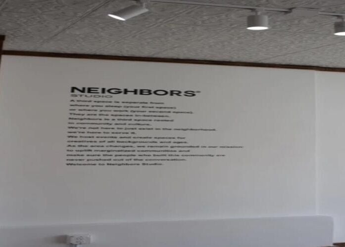 Minimalist studio interior at Jahasia Uni, Jersey City, New Jersey, US, showcasing elegant wall design.