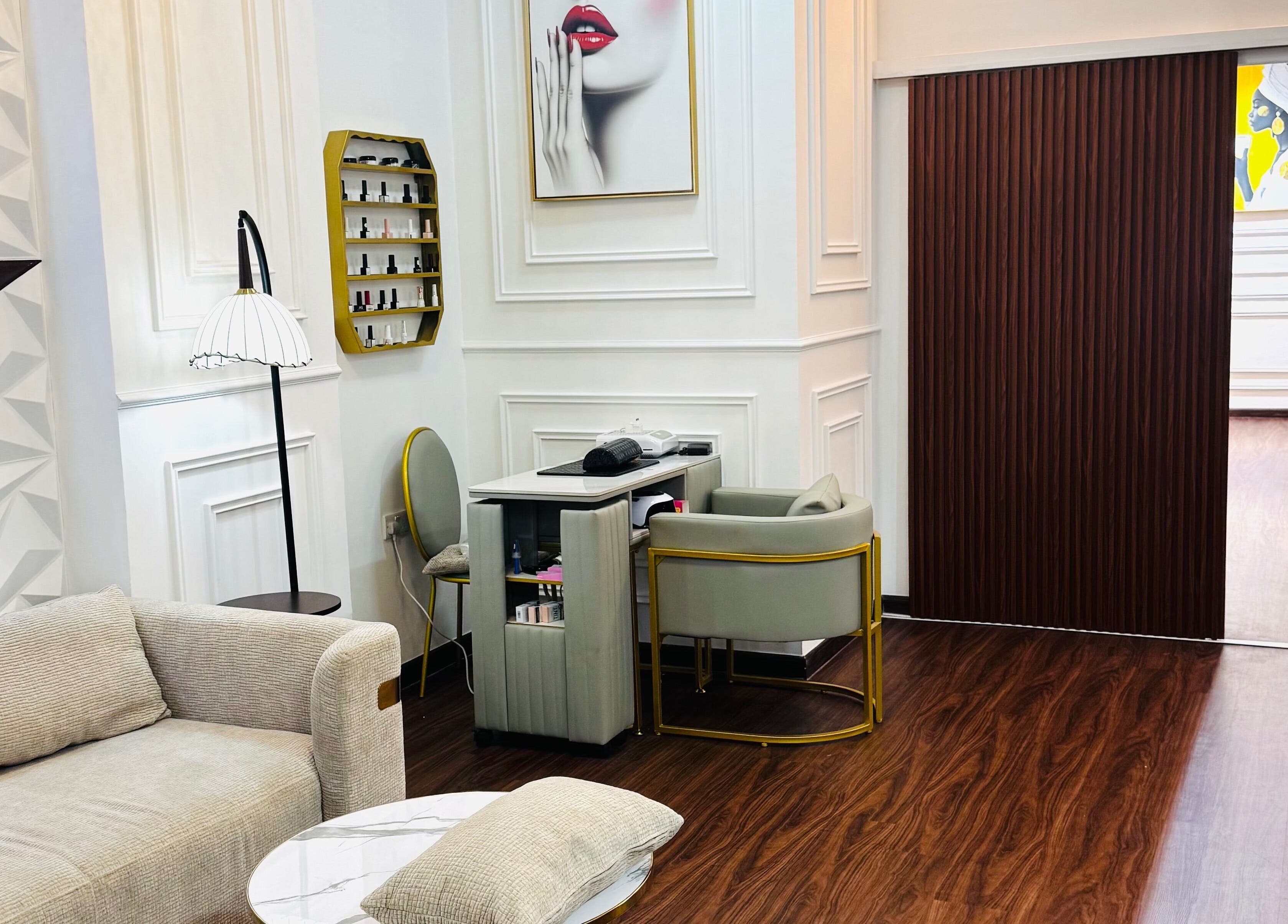 Stylish interior at Just A Smile Beauty Salon(Ladies), Doha, Doha Municipality, QA. Elegant, modern decor.