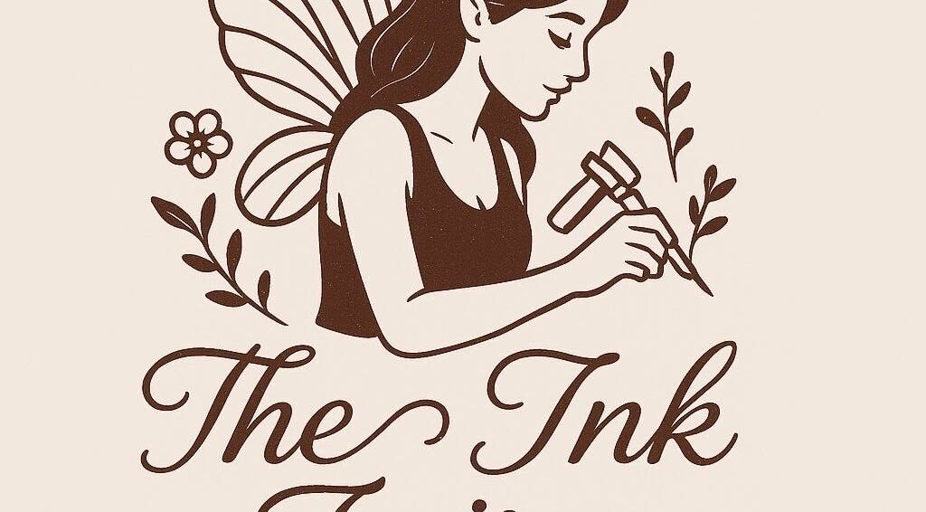 The Ink Fairy logo featuring a fairy with tattoo tools in Torquay, England, GB.