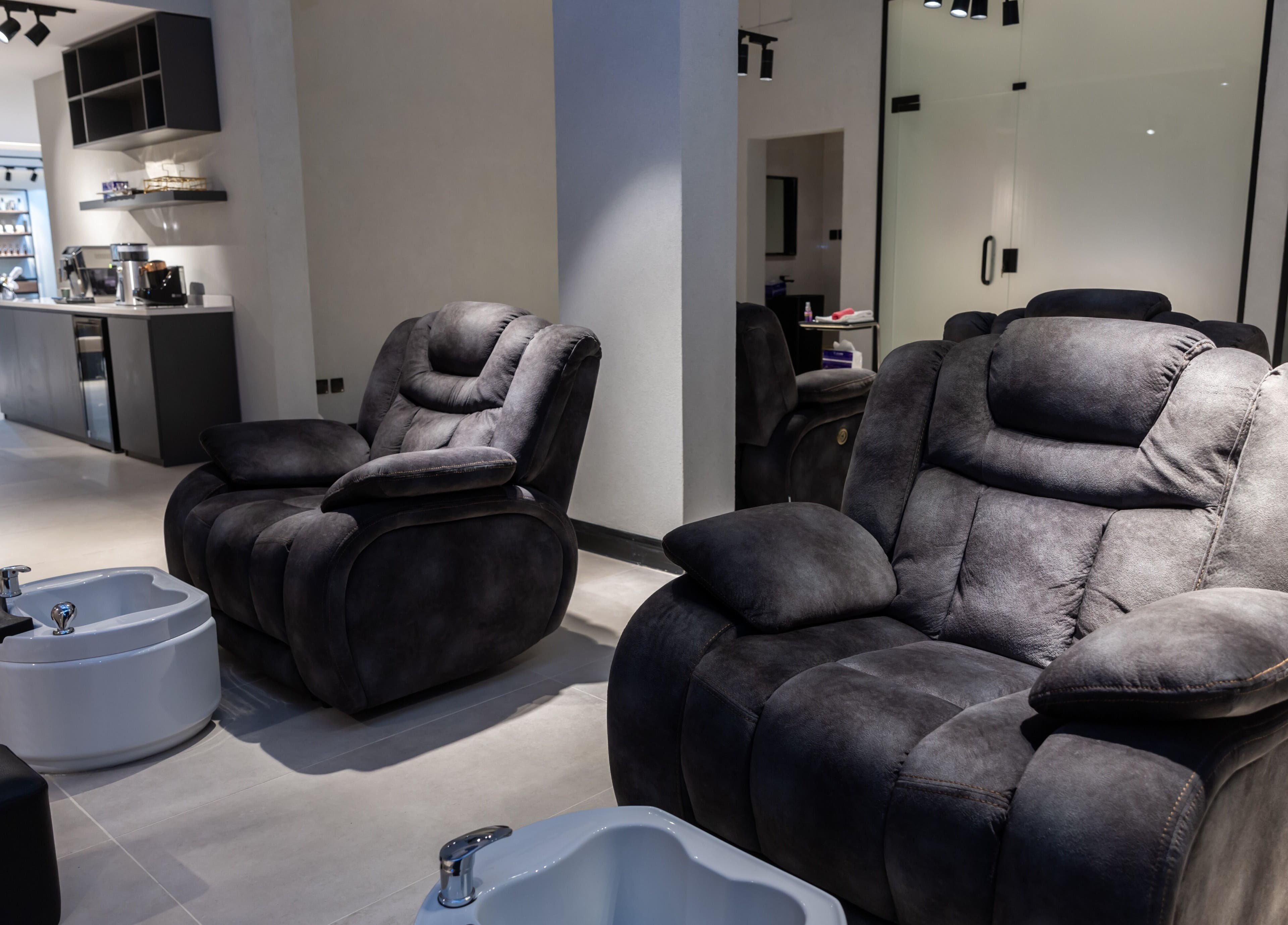 Luxurious massage chairs at Suave Hair Salon & Spa | سواف للاسترخاء والحلاقة, Riyadh, Riyadh Province, SA.