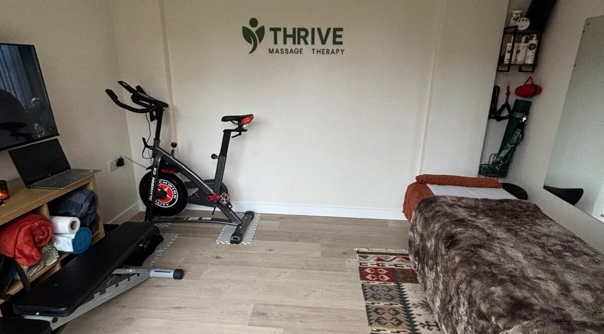 THRIVE Massage Therapy - QUORN offers a cozy space with a massage table and exercise bike in Quorn, England, GB.