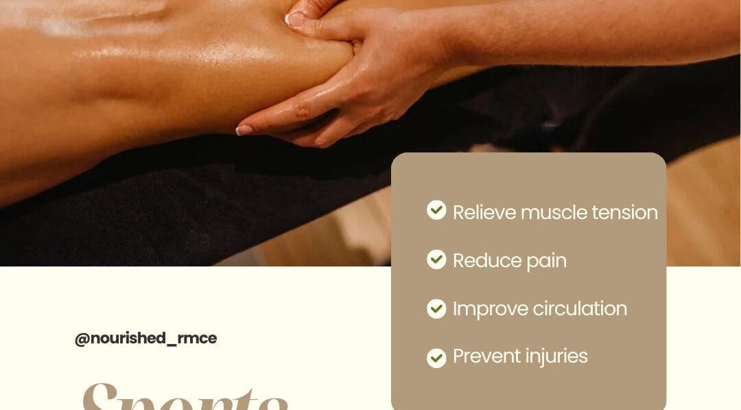 Expert sports massage at Nourished by Róisín McErlean, Galbally, Northern Ireland for muscle relief.