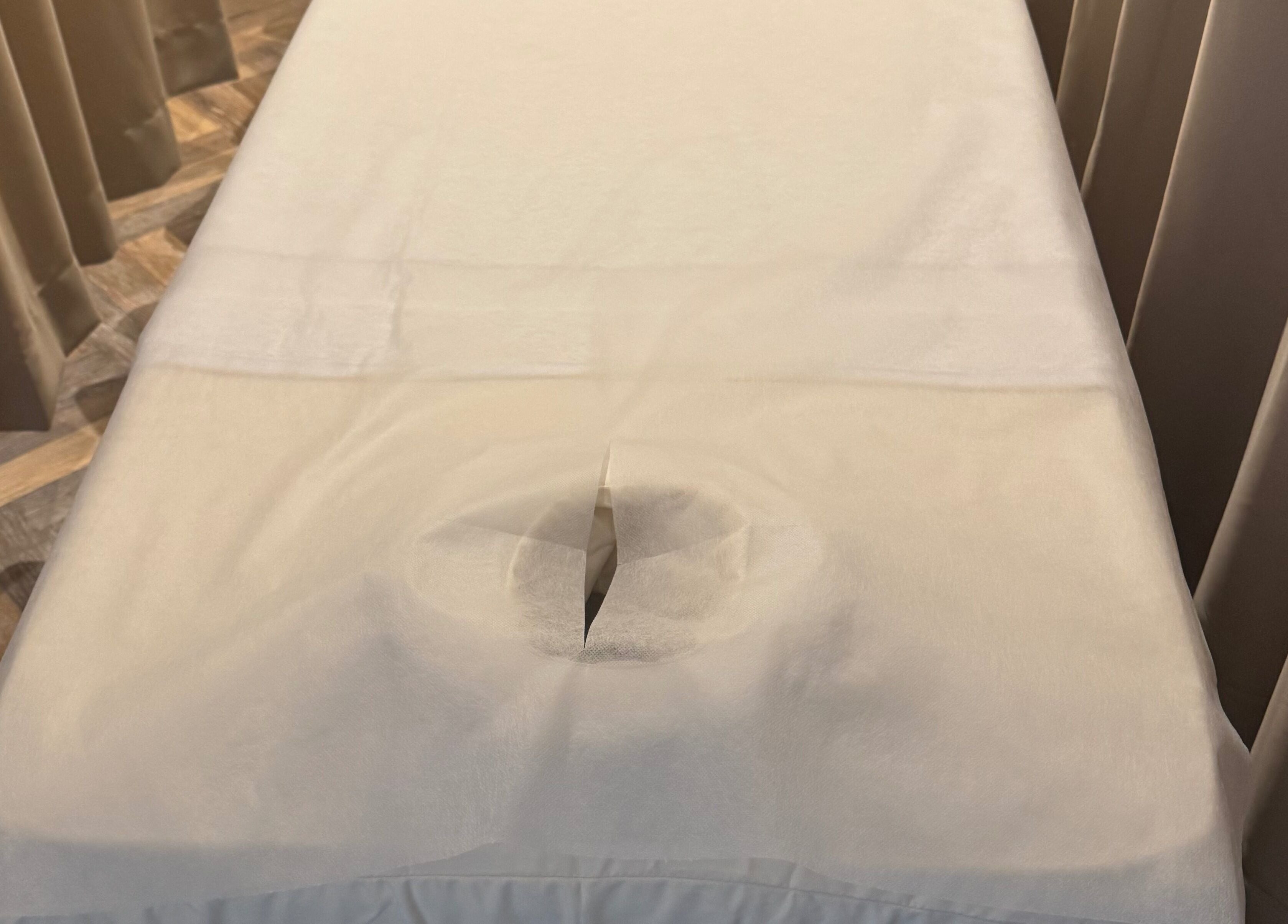 Massage table setup at Zenova Massage, Auckland, Auckland, NZ, ready for a relaxing treatment.