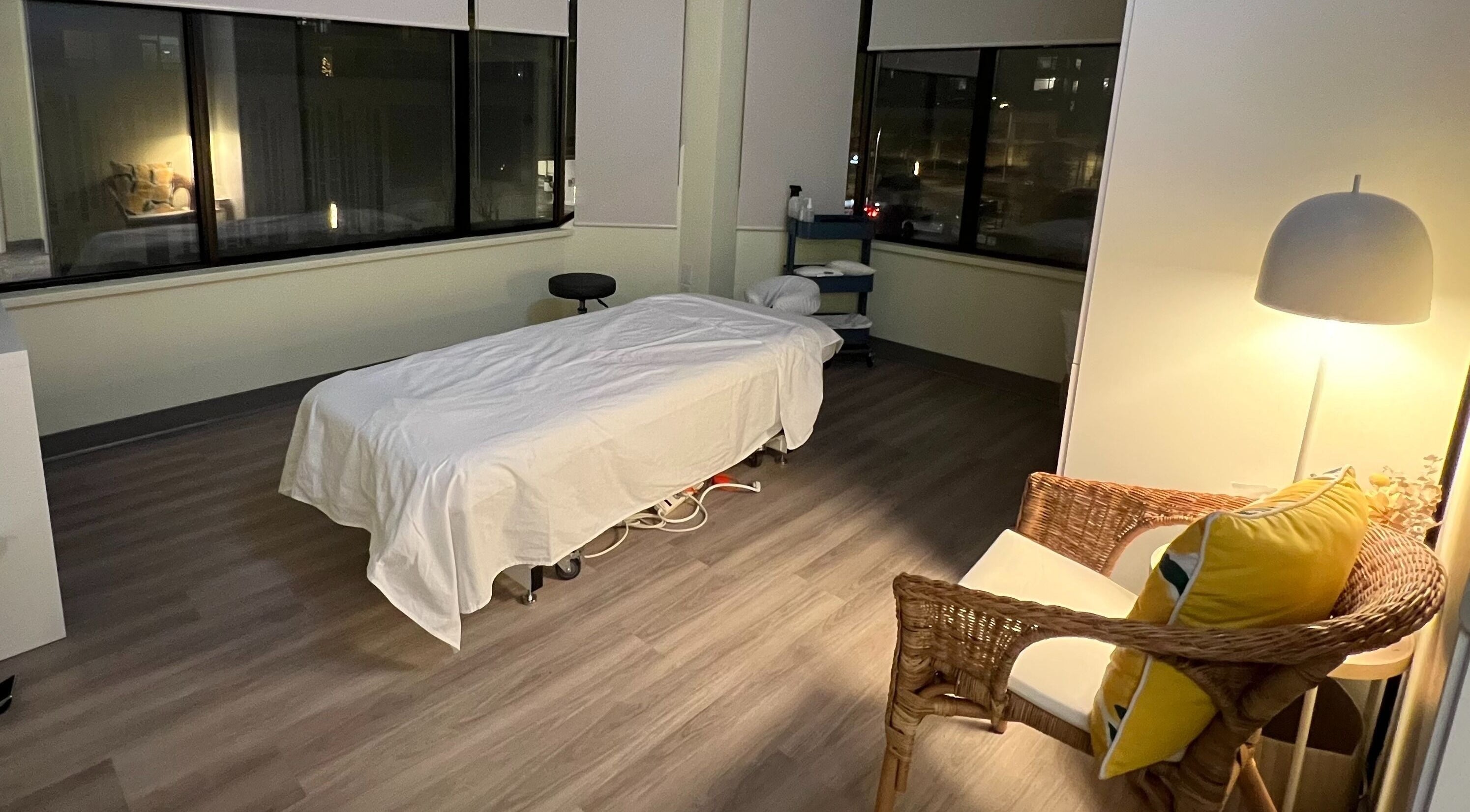 Peaceful treatment room at Joy of Life Skin Care & Wellness in Richmond, British Columbia, CA.