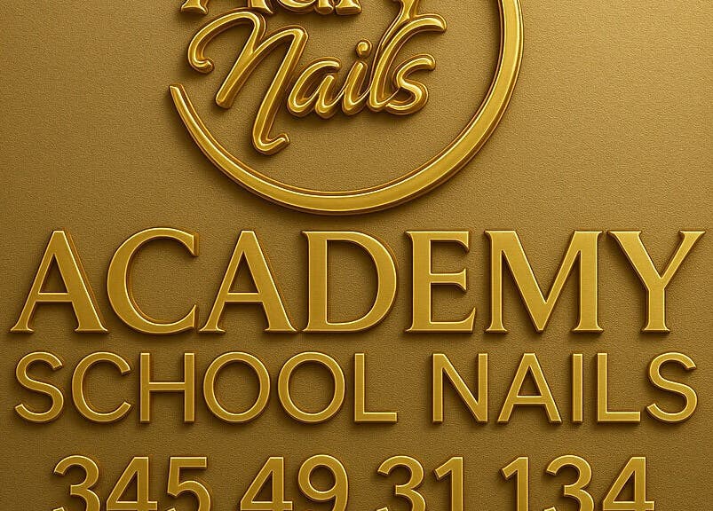 Insegna dorata di Adry Nails a L'aquila, Abruzzo, IT. Logo e dettagli visibili.