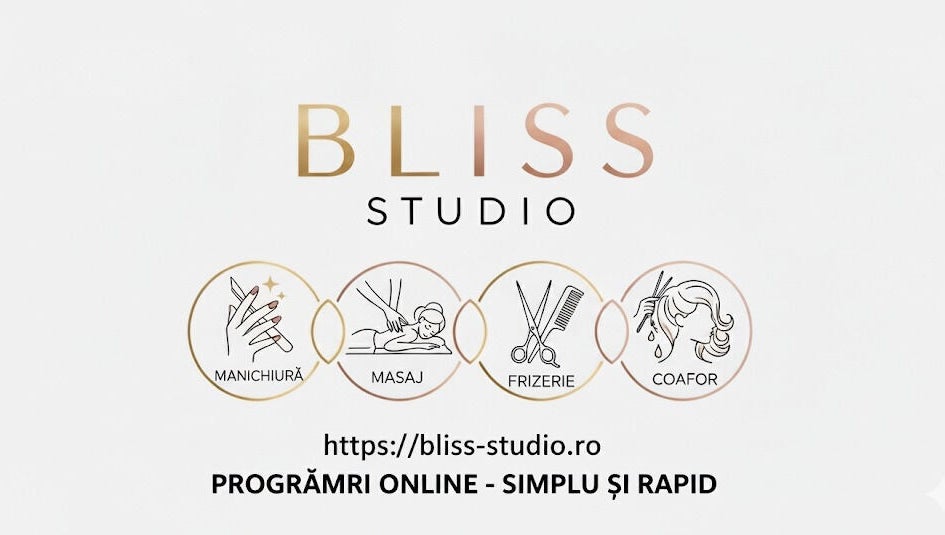 Logo Bliss Studio Panciu, Județul Vrancea, RO oferind servicii manichiură, masaj, frizerie, coafor.