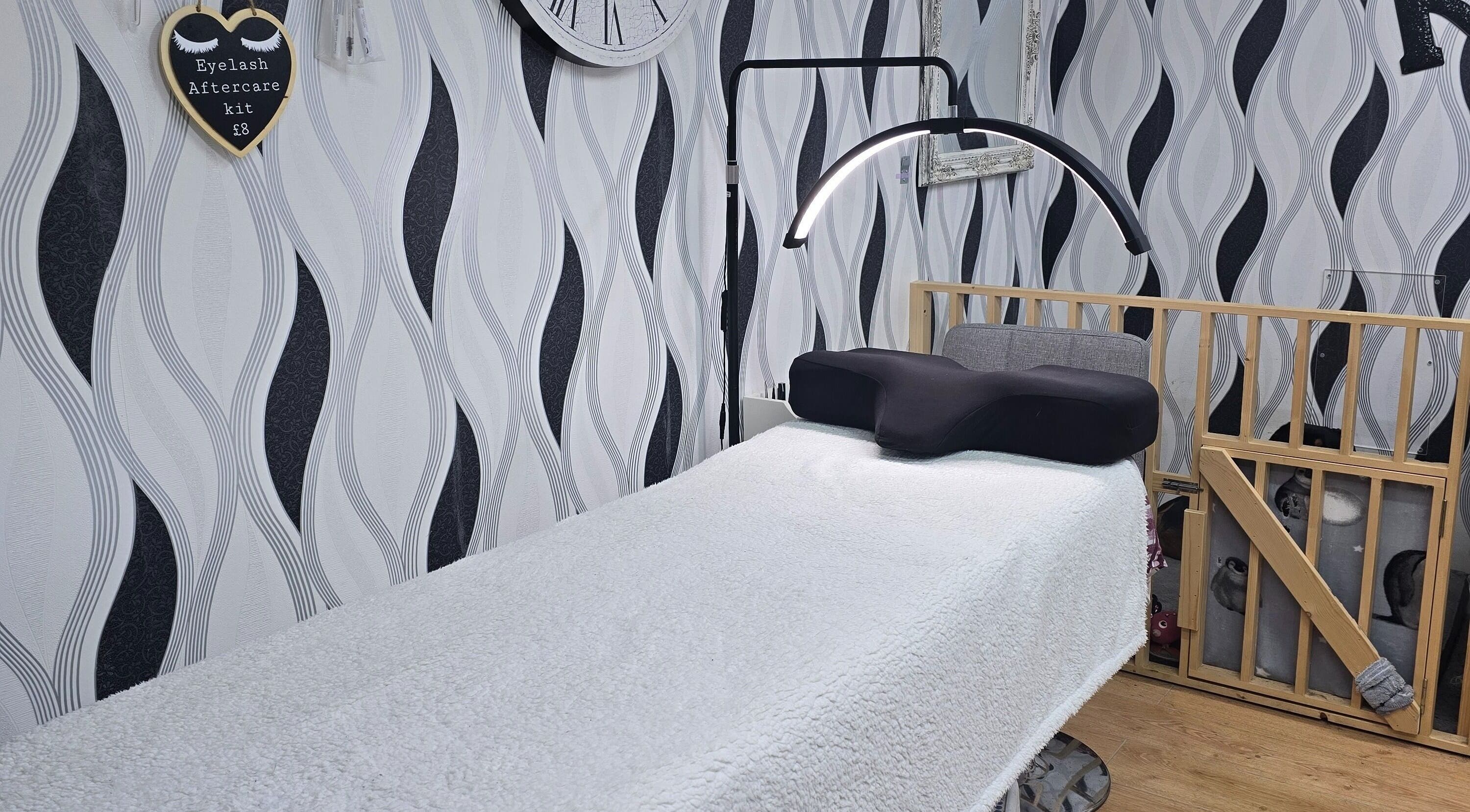 A stylish eyelash treatment room at Contrast Lashes and Nails, Countesthorpe, England, GB.