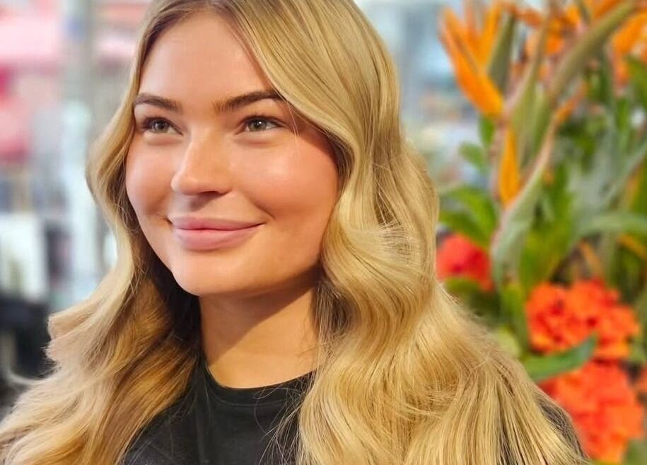 Blonde wavy hair styled at Movement not just hair, Surry Hills, New South Wales, AU.