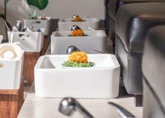 Luxurious pedicure stations at Aliya Wellness Spa, Bali, Bali, ID, showcasing premium relaxation.