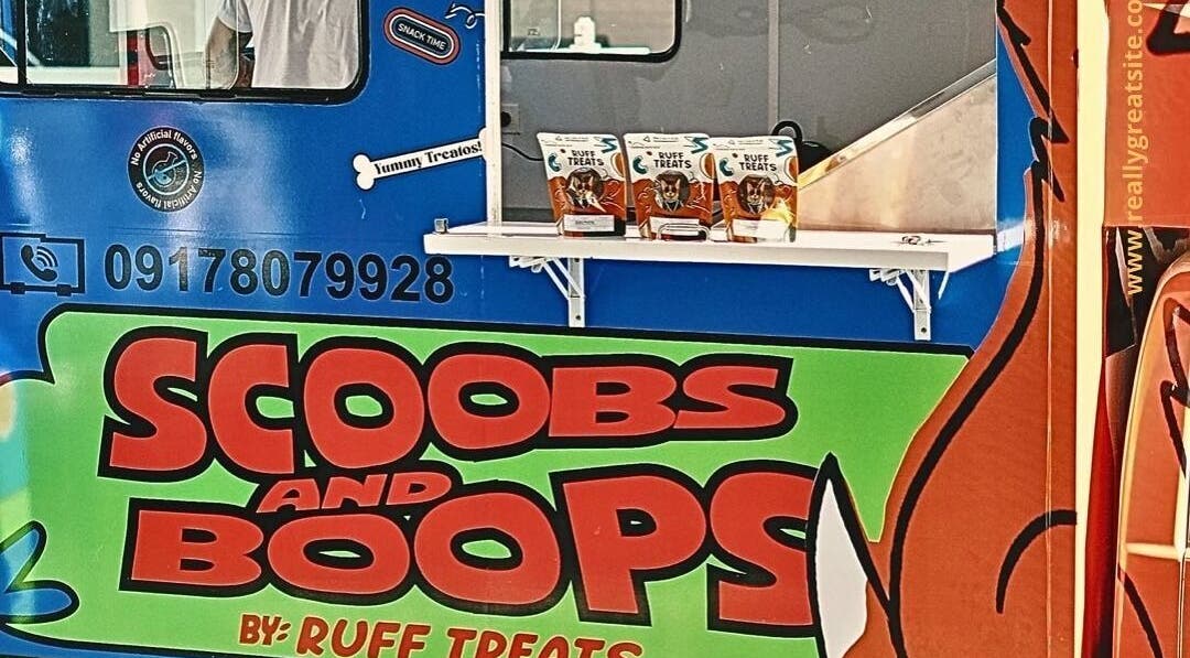 Scoobs And Boops Mobile Pet Grooming van showcasing pet treats, Parañaque, Metro Manila, PH.