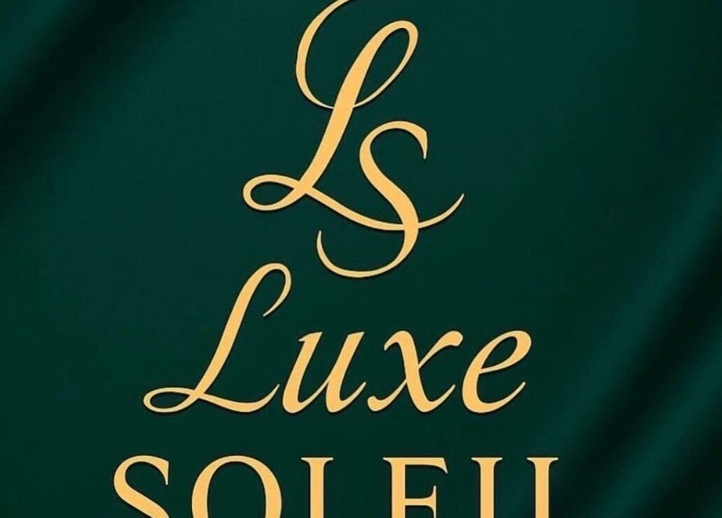 Luxurious green and gold Luxe Soleil sign in Yagoona, New South Wales, AU.