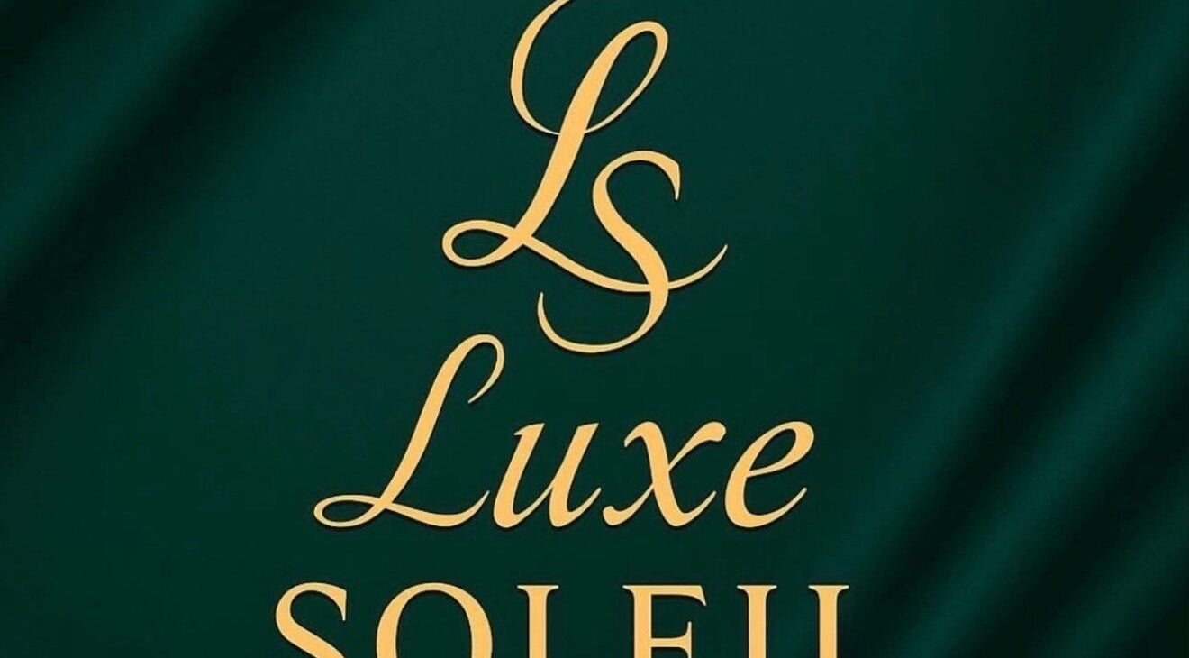 Luxurious green and gold Luxe Soleil sign in Yagoona, New South Wales, AU.