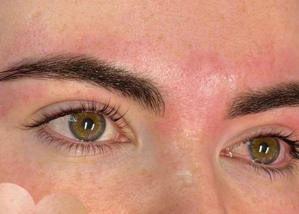 Close-up of expertly shaped eyebrows by Makeupbykian in Liverpool, England, GB.