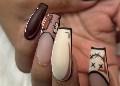 Artistic nail designs at Nailsbyflor in New York, New York, US showcasing creativity and style.