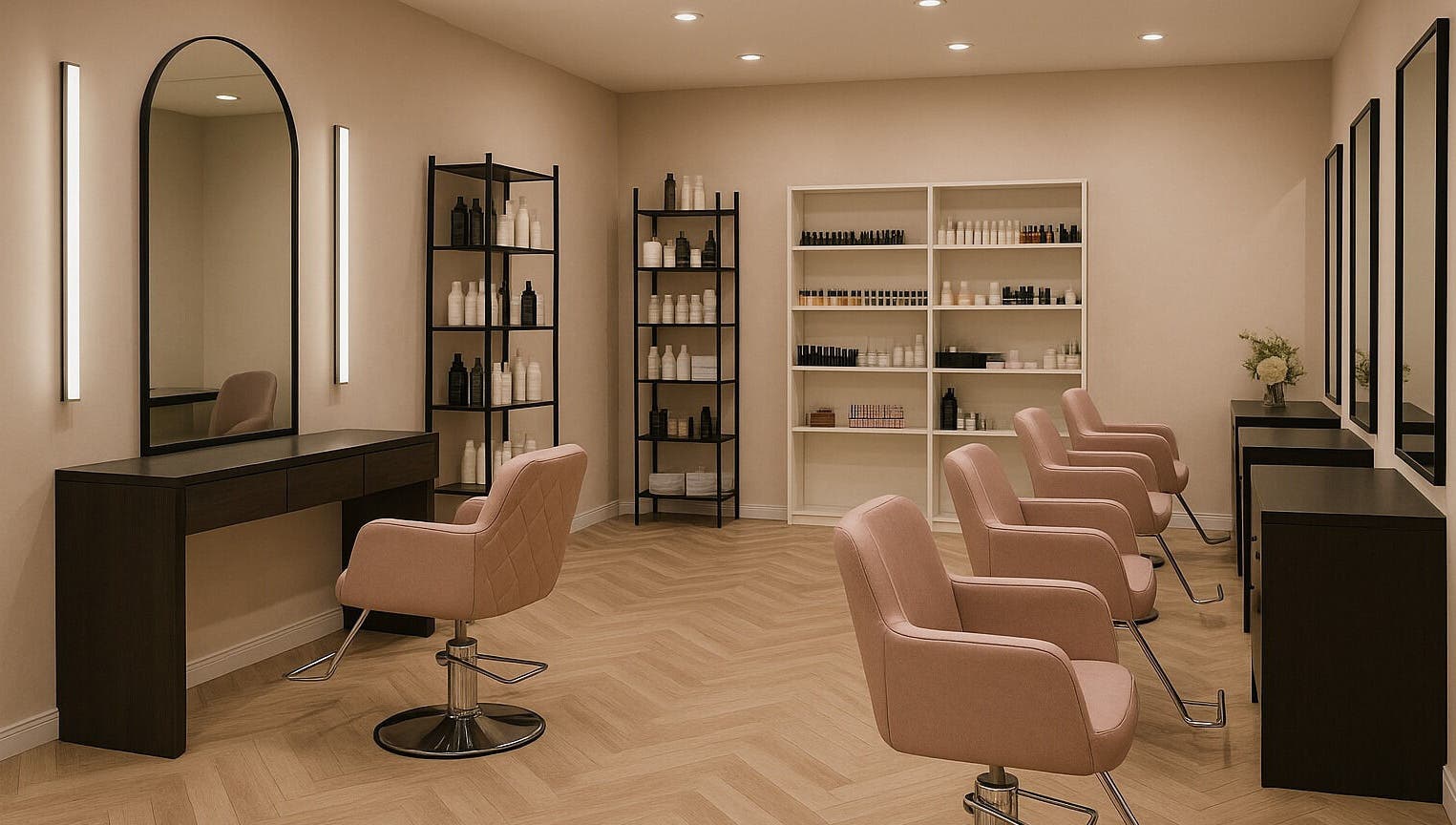 Chic interior of testbeautysaloon in Dublin, County Dublin, IE featuring stylish chairs and modern decor.