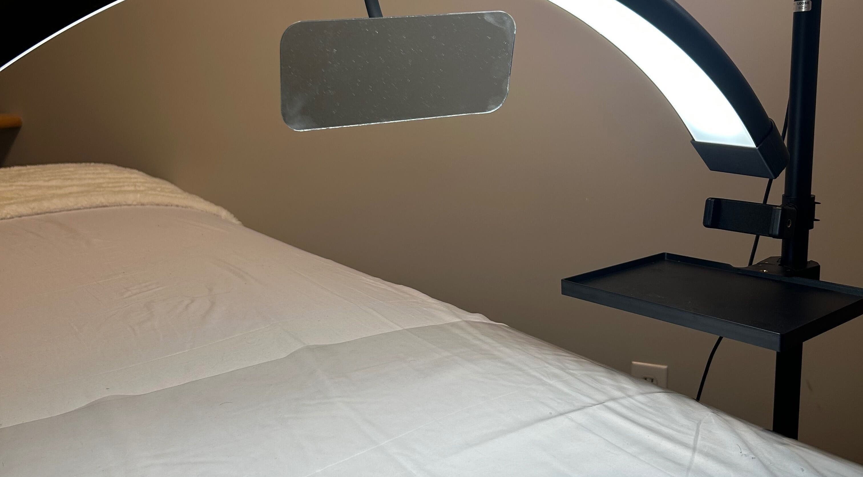 Relaxing treatment room setup at Advanced Beautique, Vaughan, Ontario, CA, highlighting comfort and elegance.