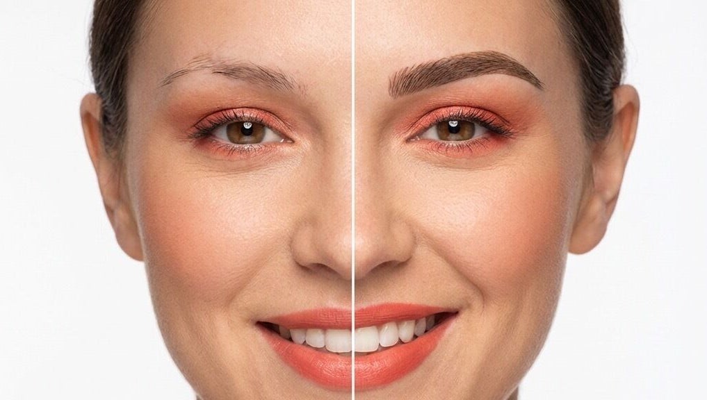 Eyebrow enhancement results from Microblading by Eli, Glendale, California, US, showcasing before and after results.