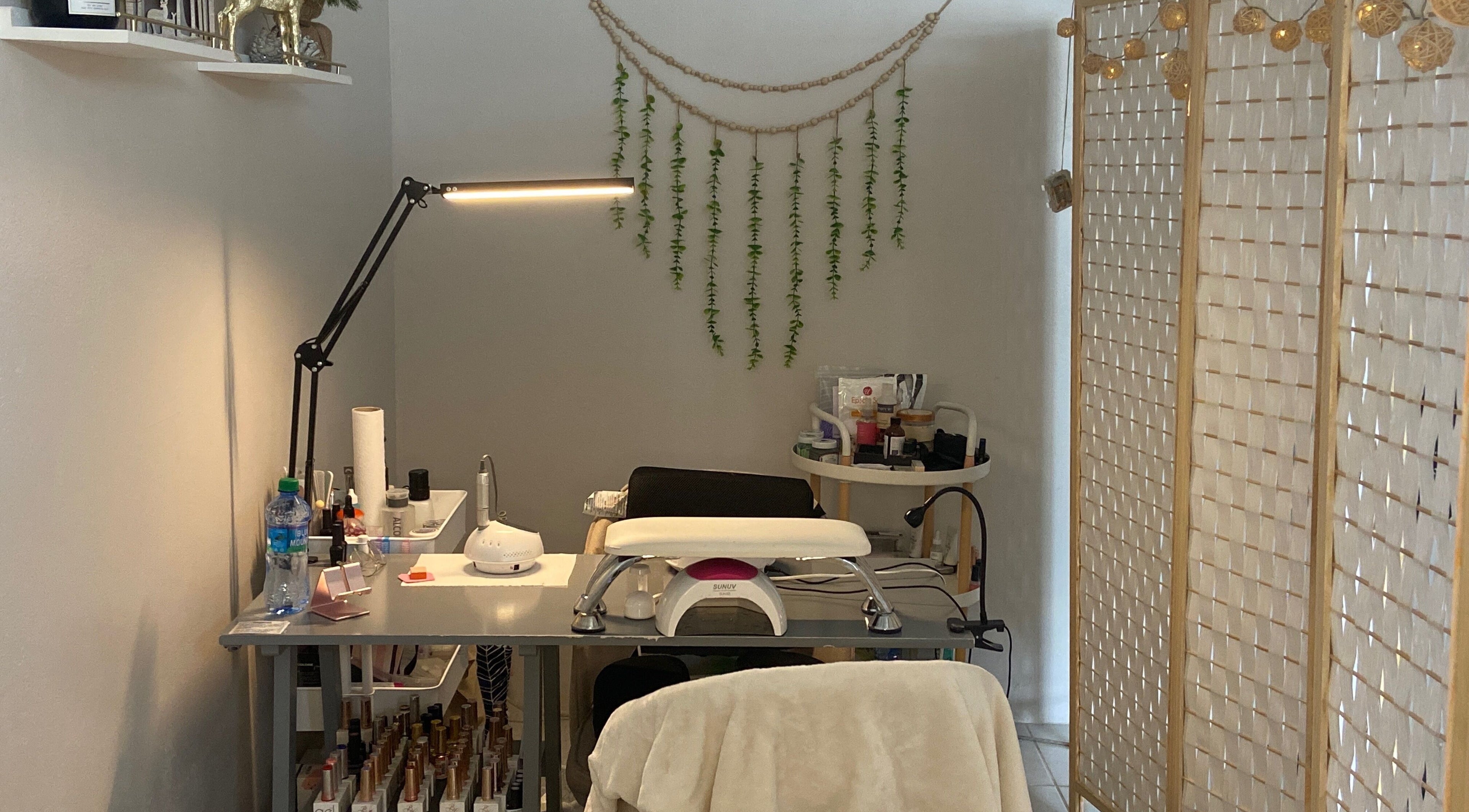 Cozy nail care station at Gelbysel in Diego Martin, Diego Martin Regional Corporation, TT with modern decor.