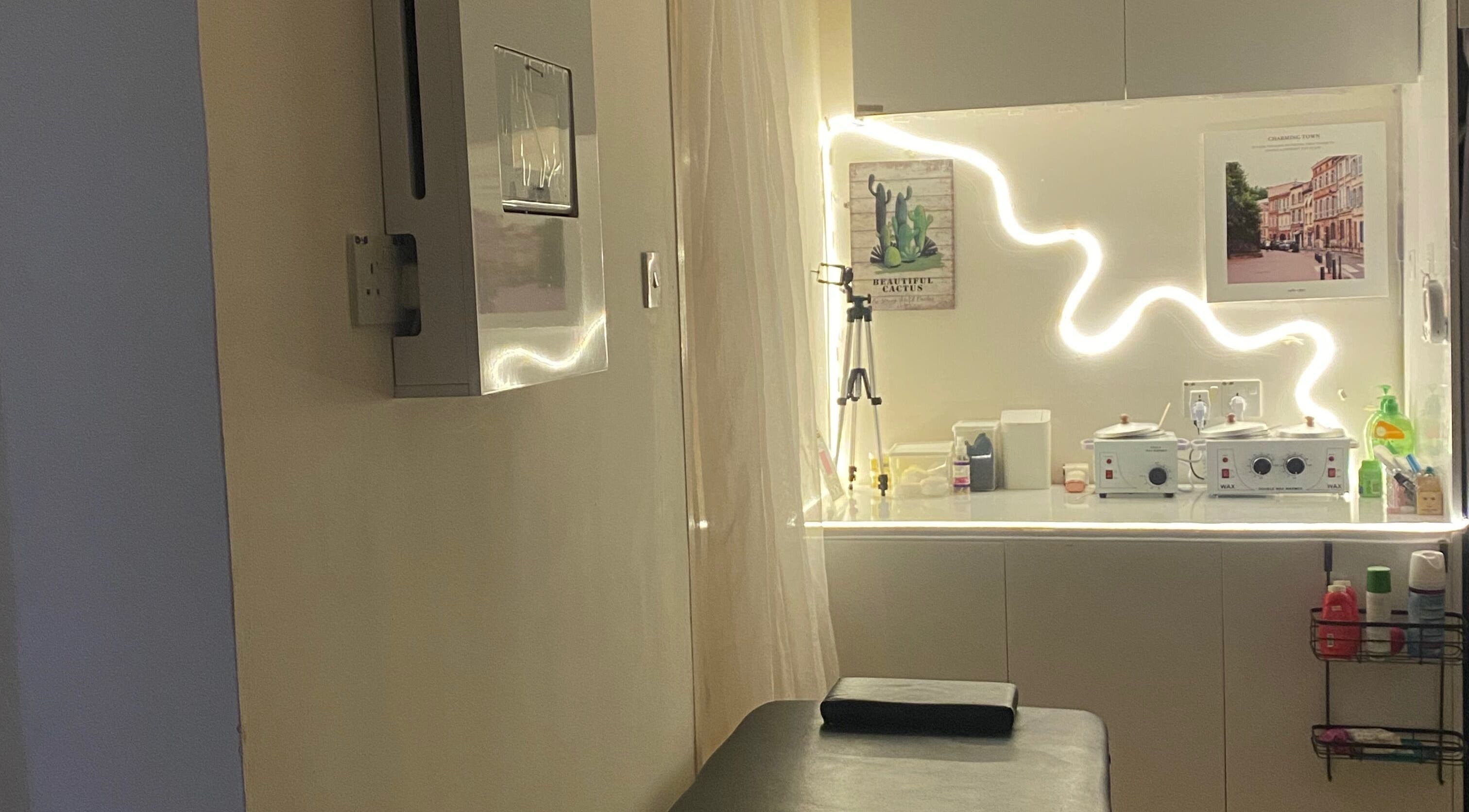 Fi.Beaa wellness room with a cozy treatment setup in Kota Kinabalu, Sabah, MY.