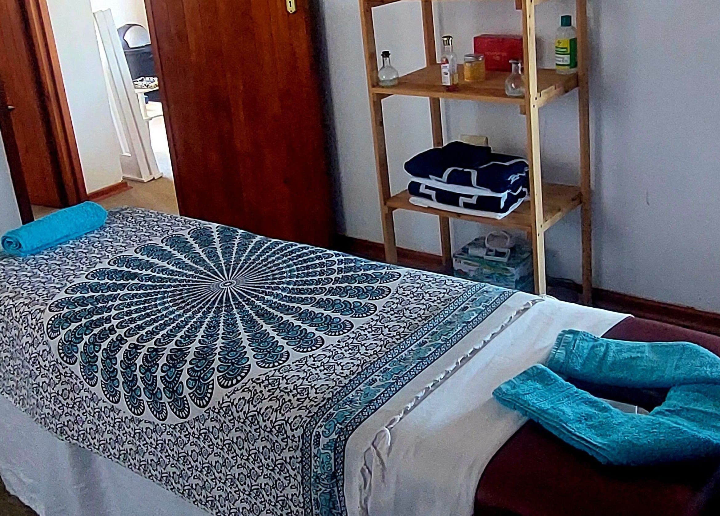 Massage table setup at LomiLomi Therapeutic Massage, Jeffreys Bay, Eastern Cape, ZA.