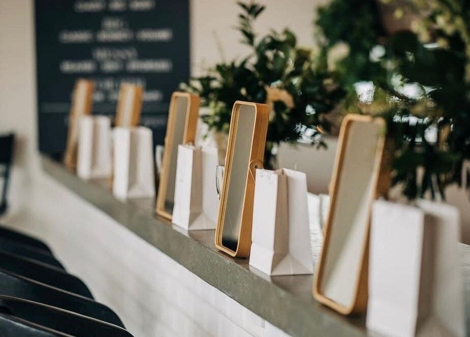 Sophisticated mirrors at PONY HAIR SOCIETY, The Junction, New South Wales, AU. Modern beauty haven ambiance.