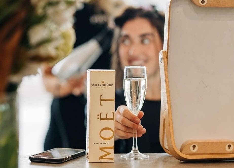 Enjoy a glass of Moët at PONY HAIR SOCIETY, The Junction, New South Wales, AU for a luxury experience.