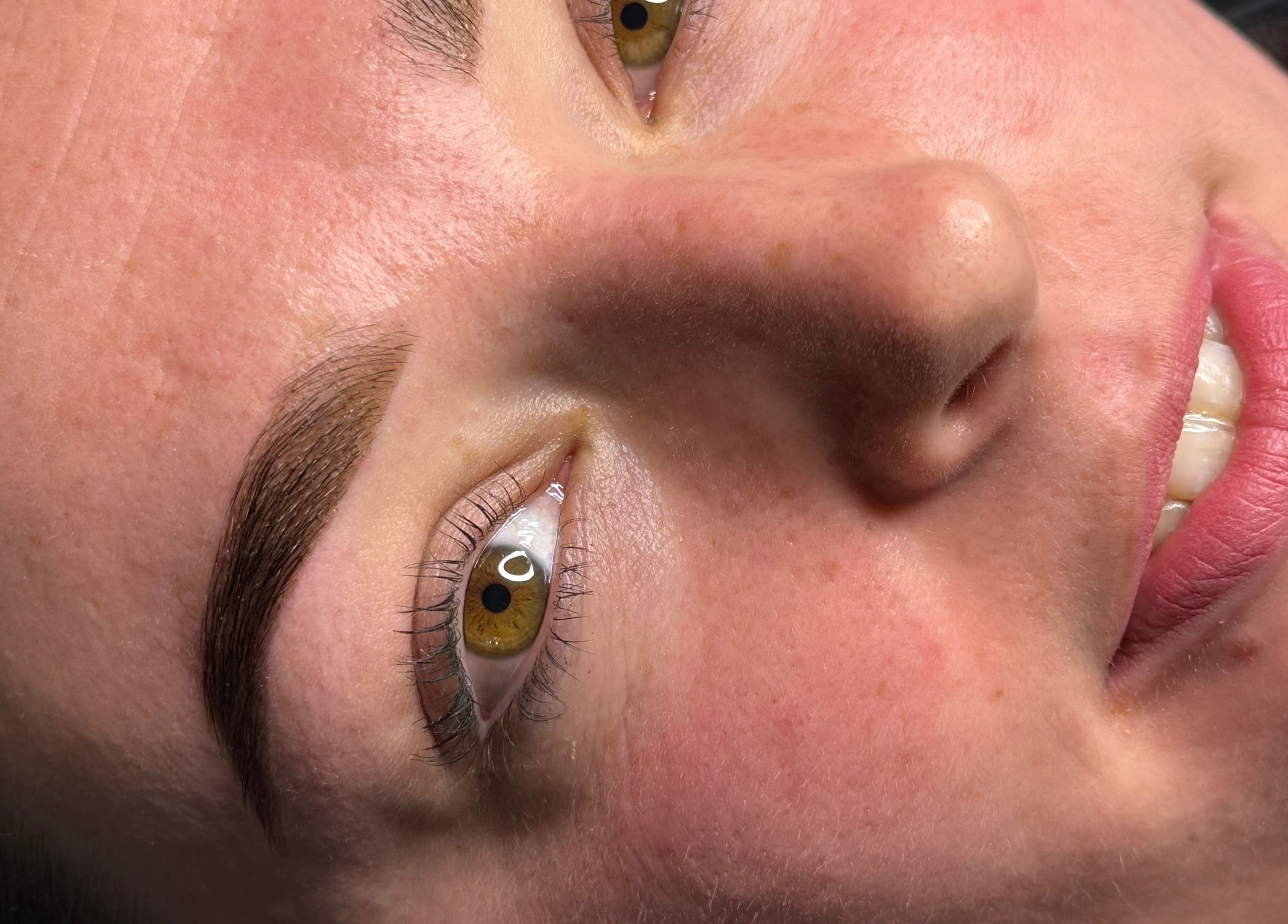Closeup of a woman's face showcasing makeup artistry at Kerry Johnson Permanent Makeup and Beauty, Newcastle upon Tyne, England, GB.