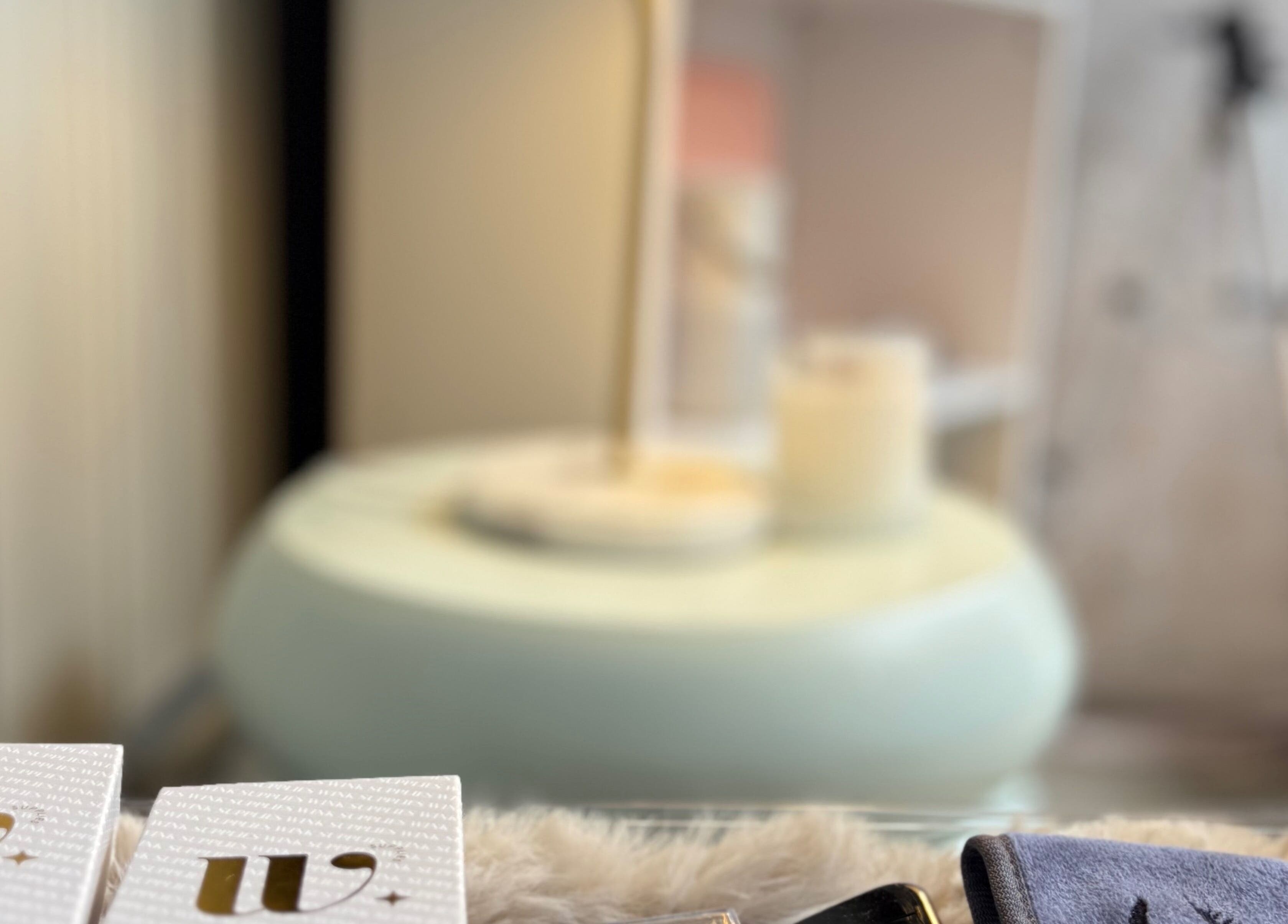 Elegant beauty products at Lashed By Mirai, Ravenswood, Tasmania, AU. A serene, inviting environment.