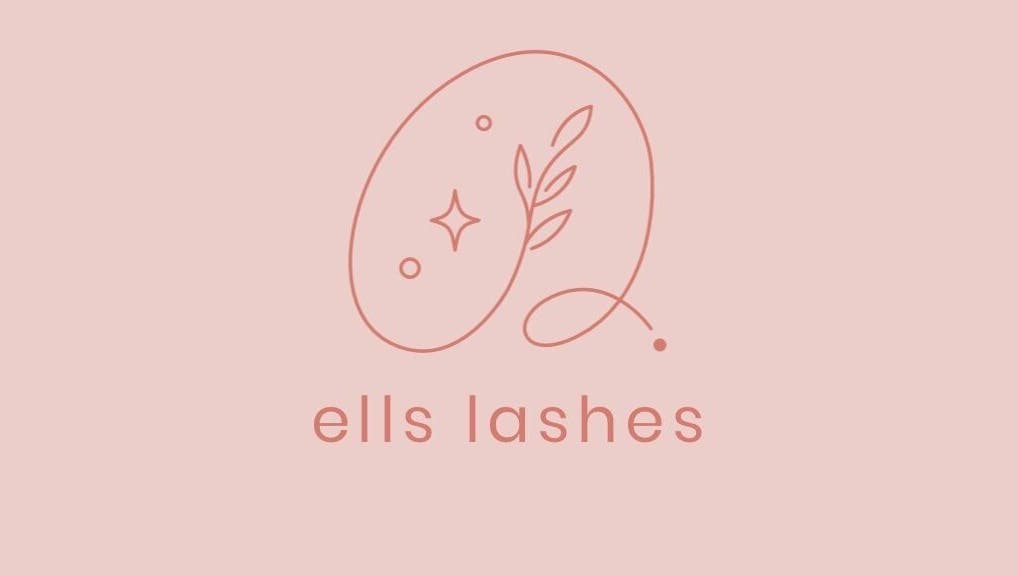 Ells Lahes logo with delicate line art on a soft pink background in Poole, England, GB.