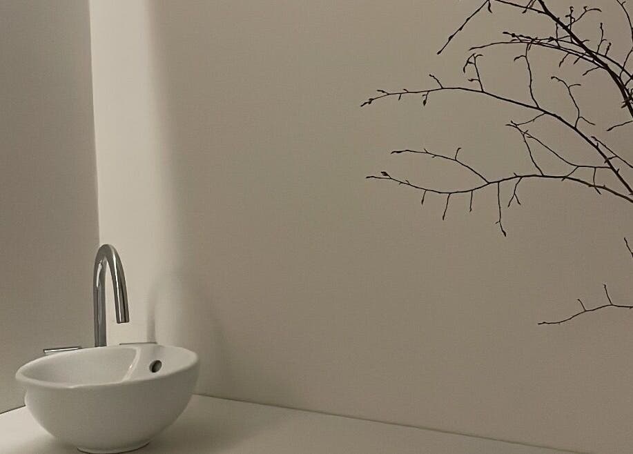 Elegant sink with minimalist design at Wynter and Co, Newcastle upon Tyne, England, GB. Modern and inviting.