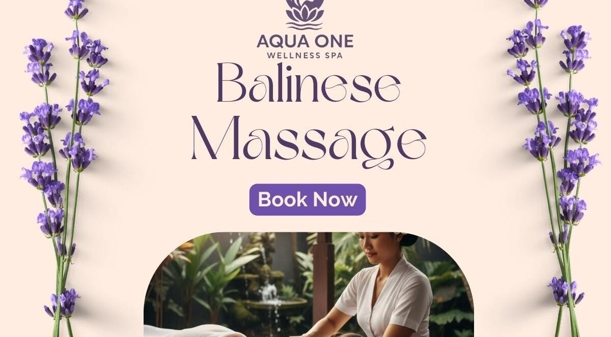 Balinese massage at Aqua One Spa in Bengaluru, Karnataka, IN with lavender decor and peaceful ambiance.