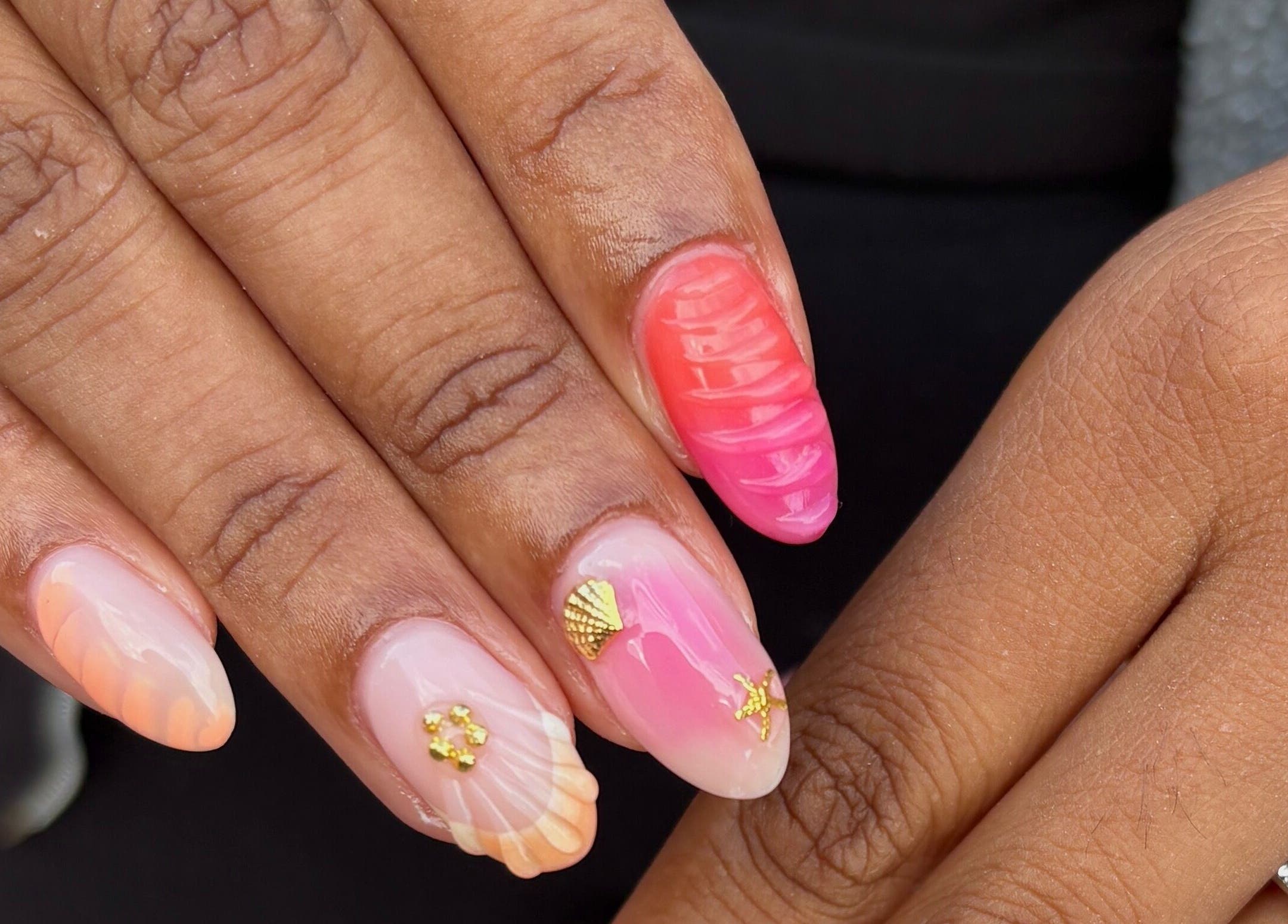 Nautical-themed nail art at Paint Them Nails With Amina, Stoke-on-Trent, England, GB. Elegant and detailed design.