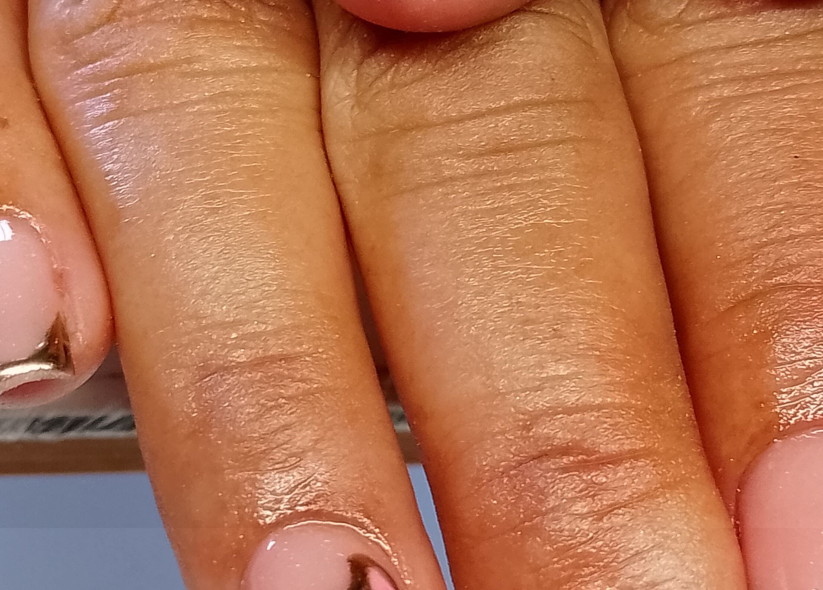 Stylish nail art with glitter tips at PinkyM nails, Ennerdale, Gauteng, ZA.