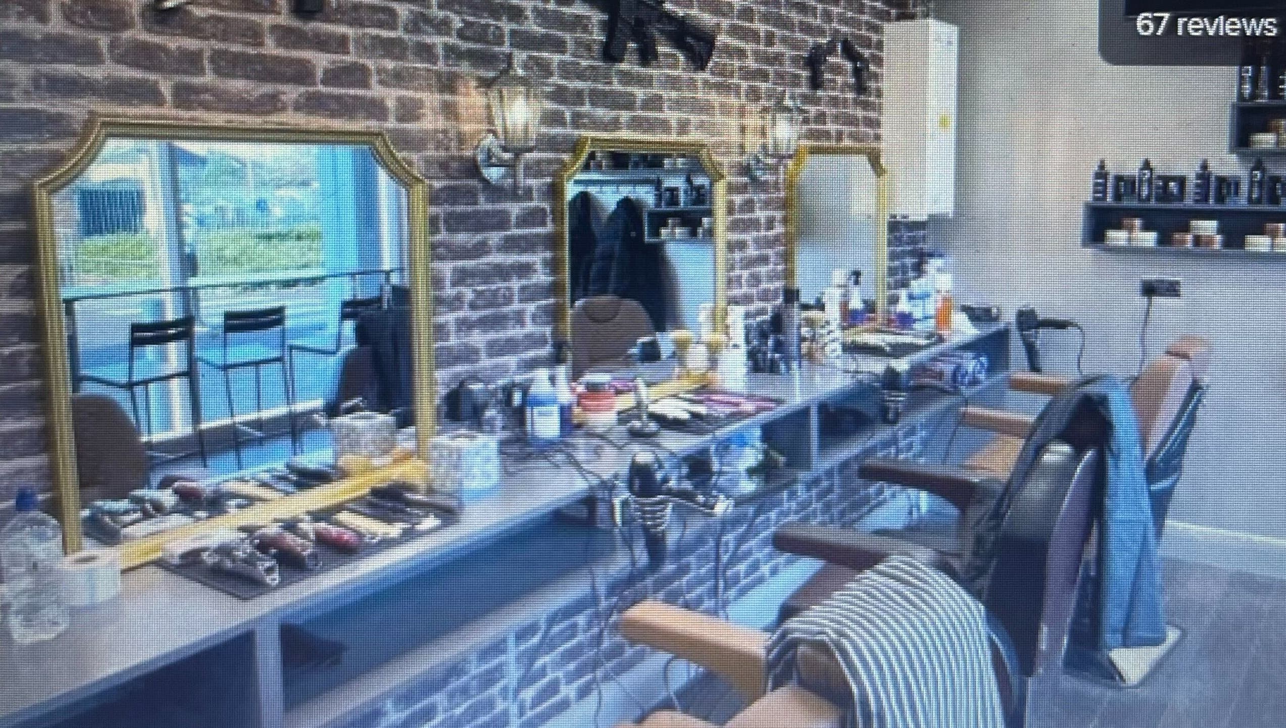 Elegant barber chairs and mirrors at Barber Automation, Swords, County Dublin, IE, showcasing professional setup.