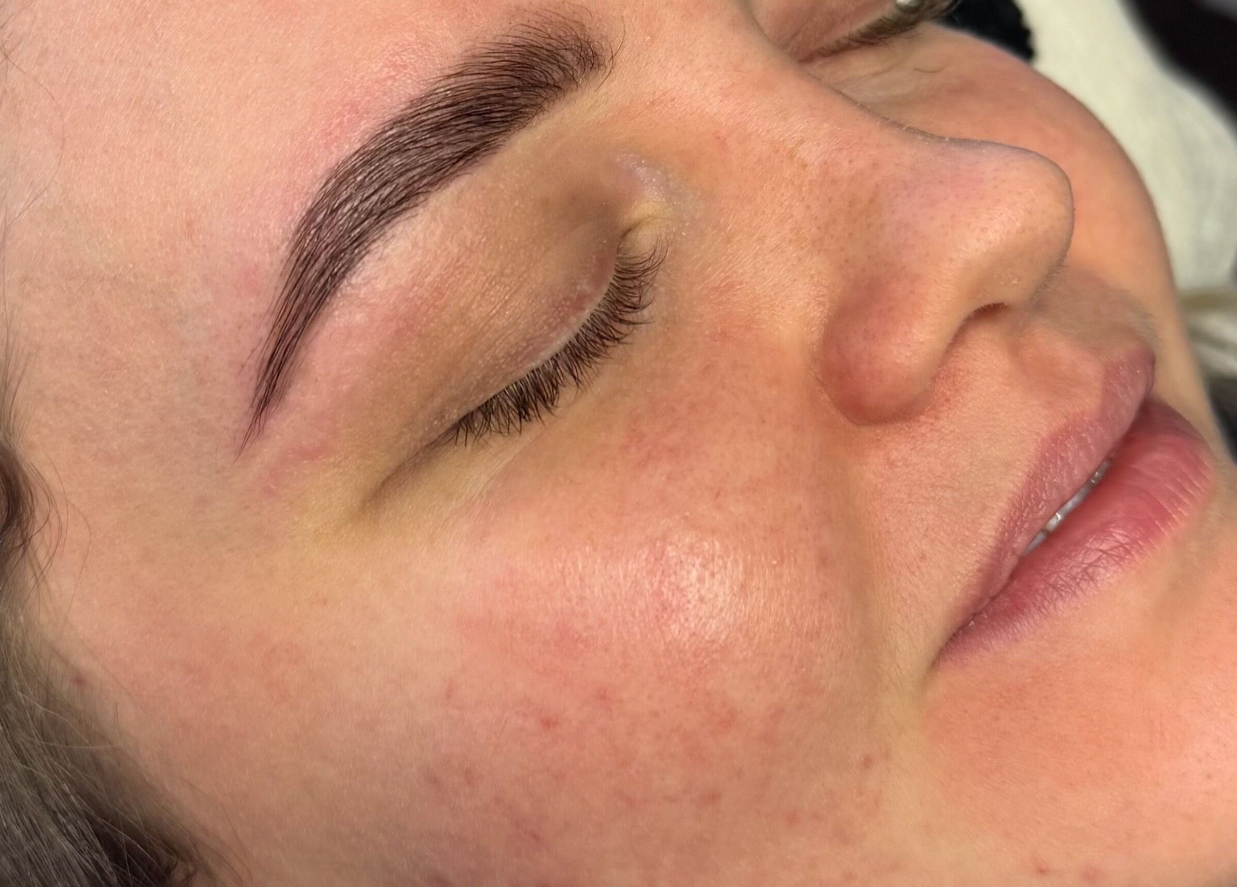 Close-up of an elegant brow treatment at 14eleganceavenue, South Shields, England, GB, showcasing flawless results.