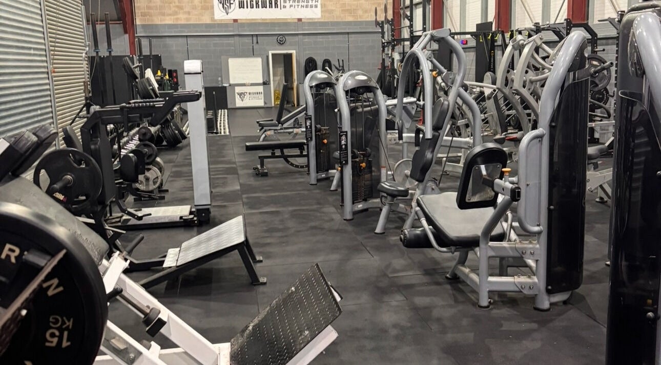 Spacious gym at 133 Fitness & Well-Being in Wickwar, England, GB with modern workout equipment.