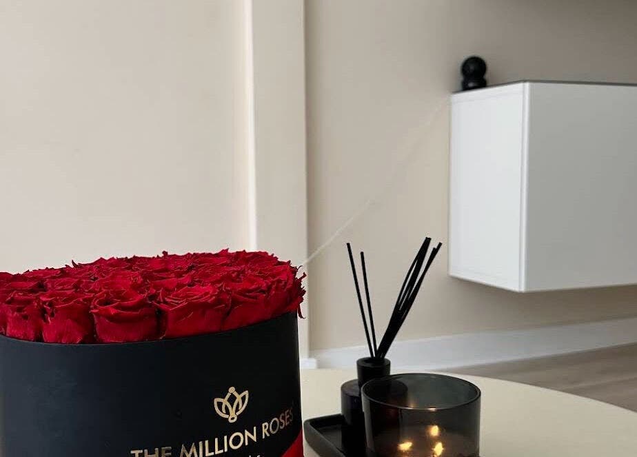 Elegant red roses at MavenAesthetics, London, England, GB, create a serene and luxurious ambiance.