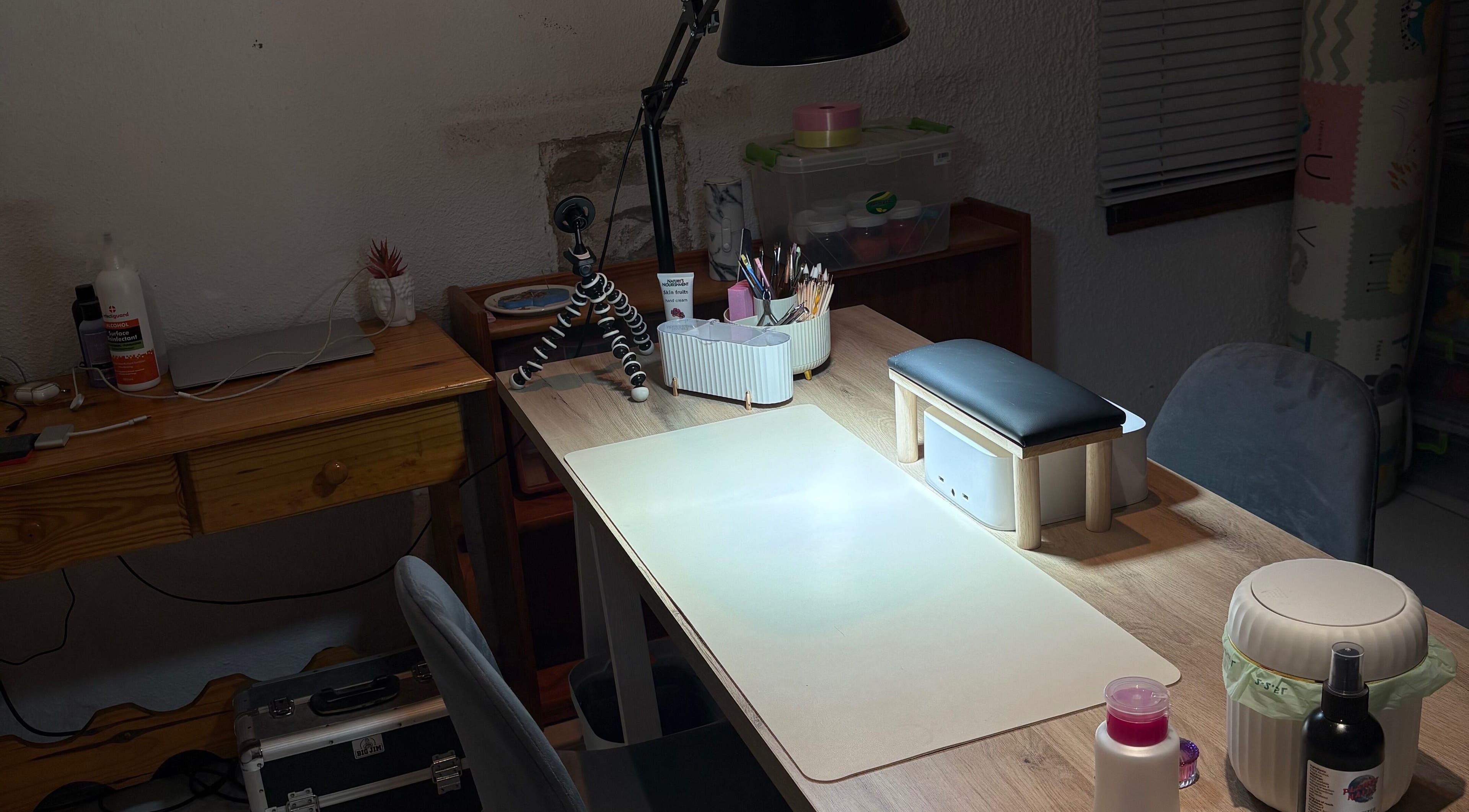 Cozy nail art station at Cherry Cosmetics, Krugersdorp, Gauteng, ZA. Perfect for detailed beauty work.