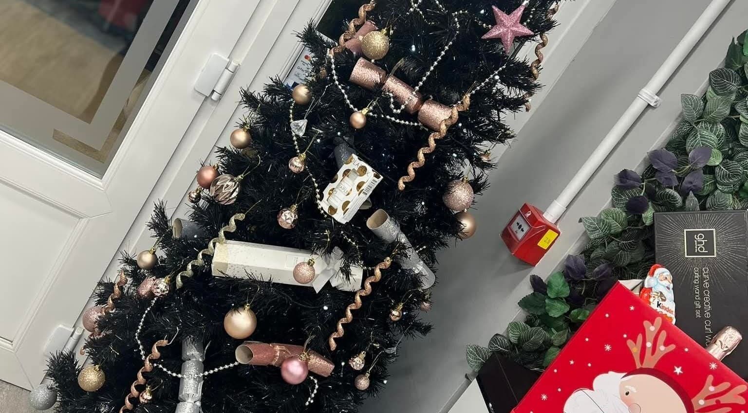 Festive decor at Nurture & Nails by Kati in Darlington, England, GB.