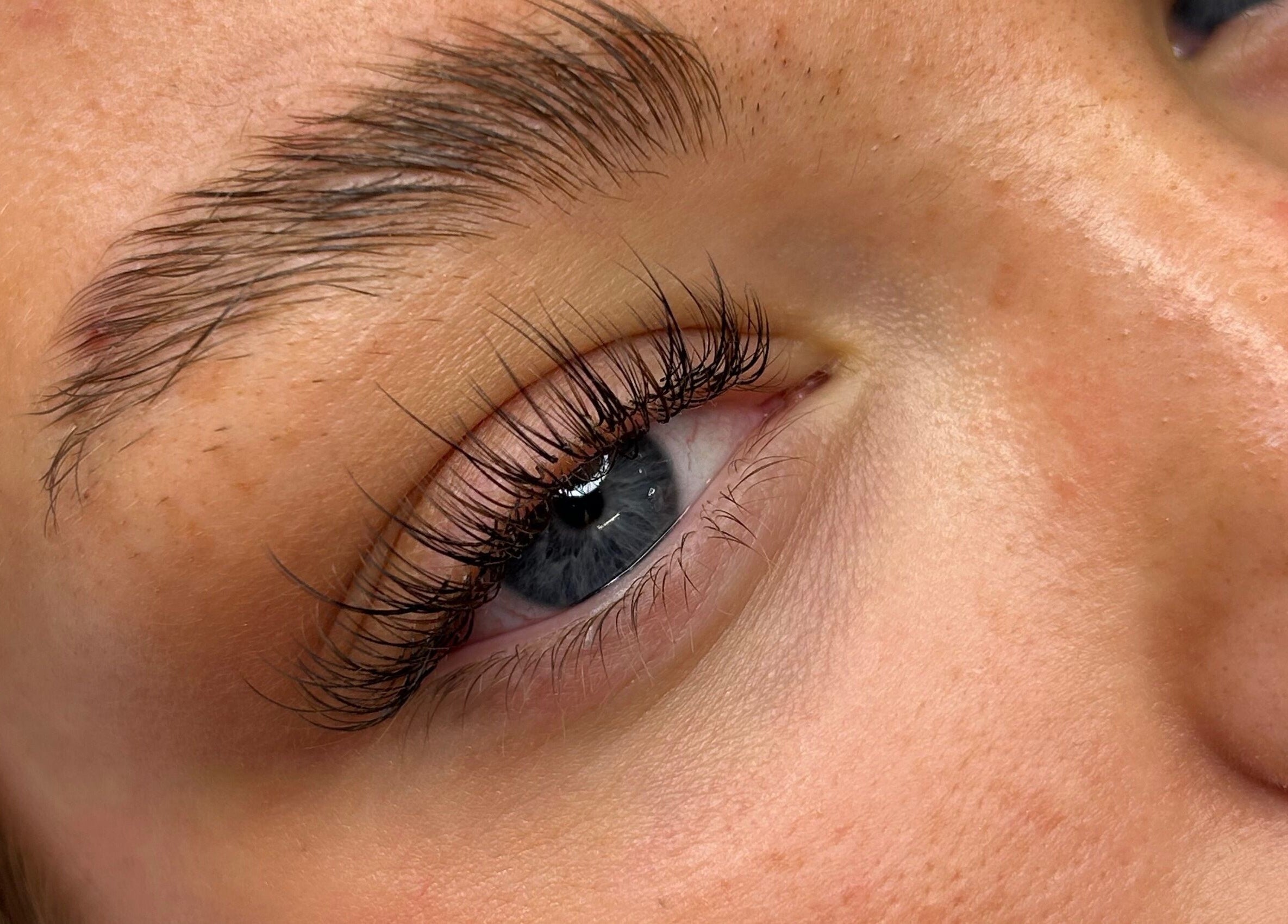 Close-up of eyelash extensions at By Ianthe, Melton Mowbray, England, GB. Showcasing flawless lash artistry.