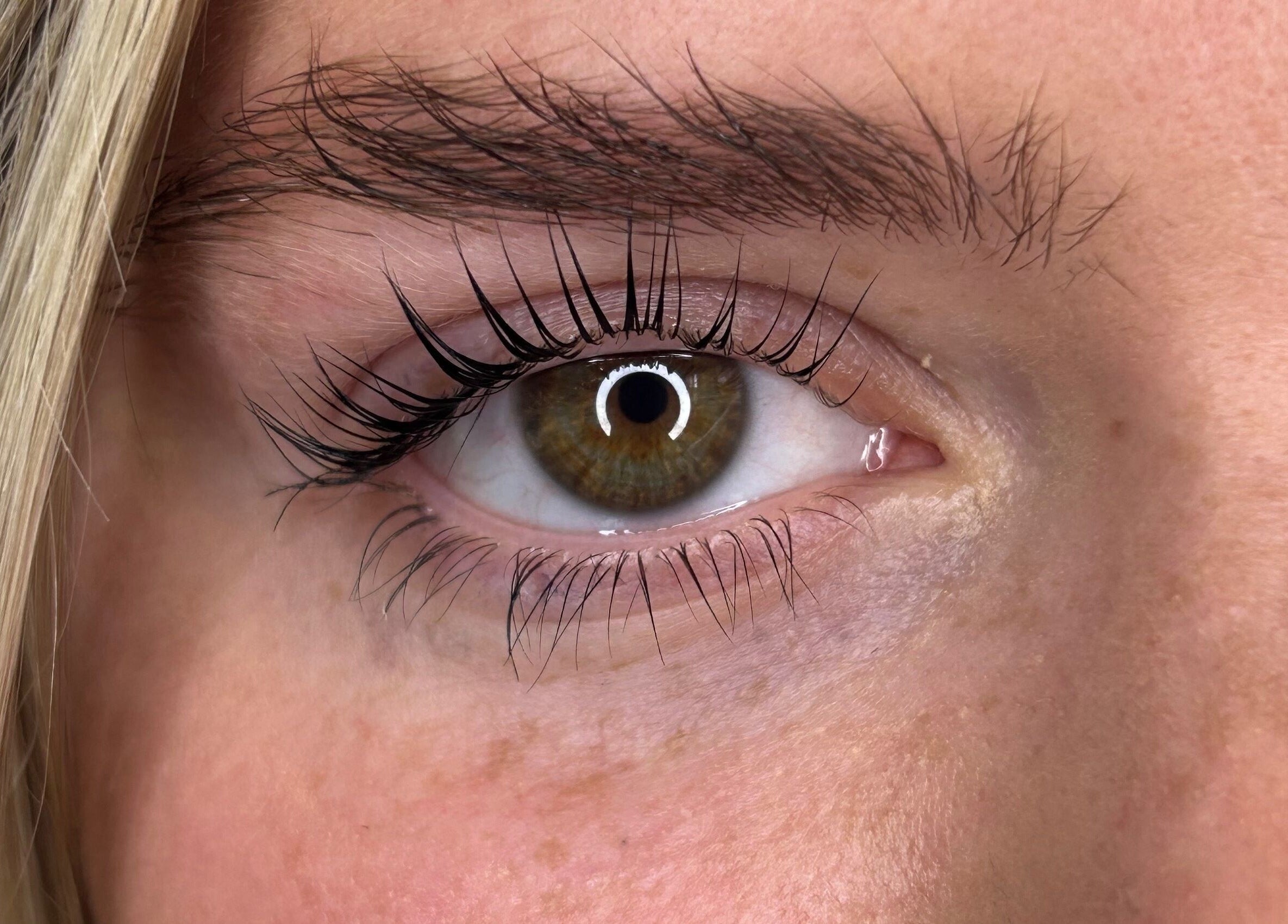 Close-up of styled eyelashes By Ianthe in Melton Mowbray, England, GB, showcasing expert beauty treatment.