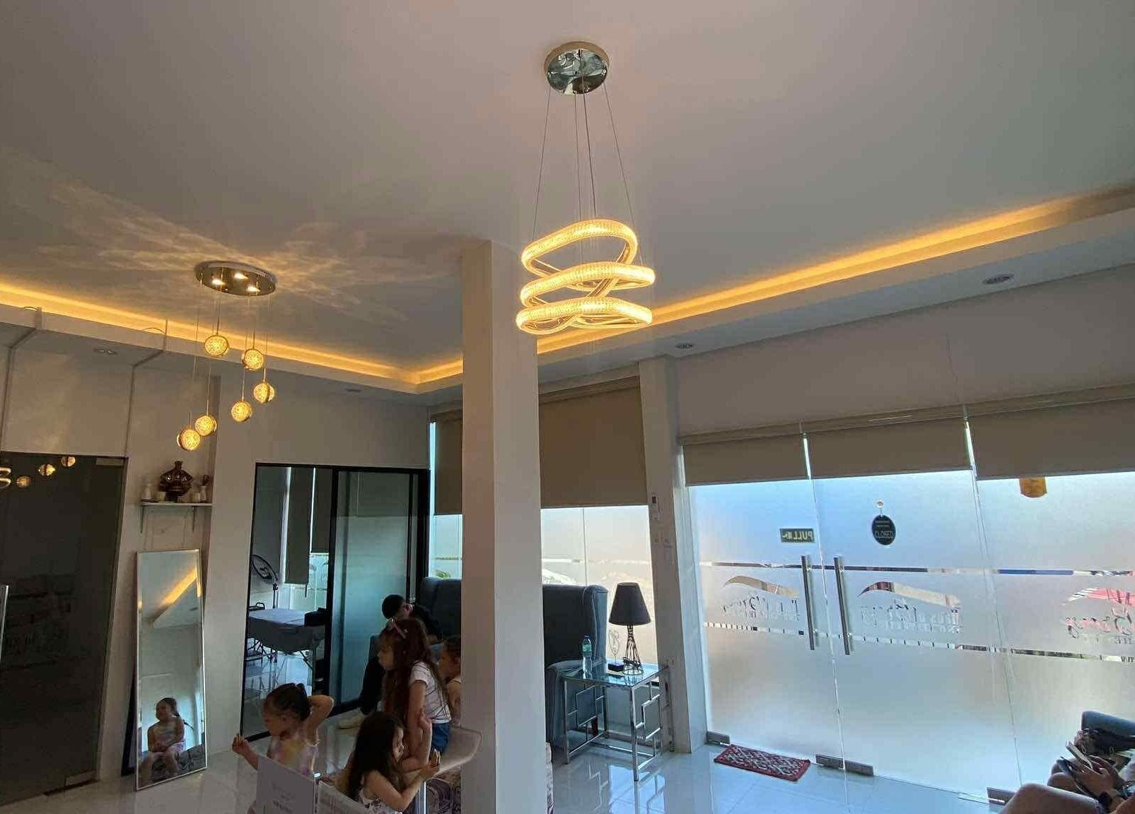 Modern, elegant lobby at Haus of Brows & Aesthetics Cebu, Cebu City, Central Visayas, PH with chic lighting.