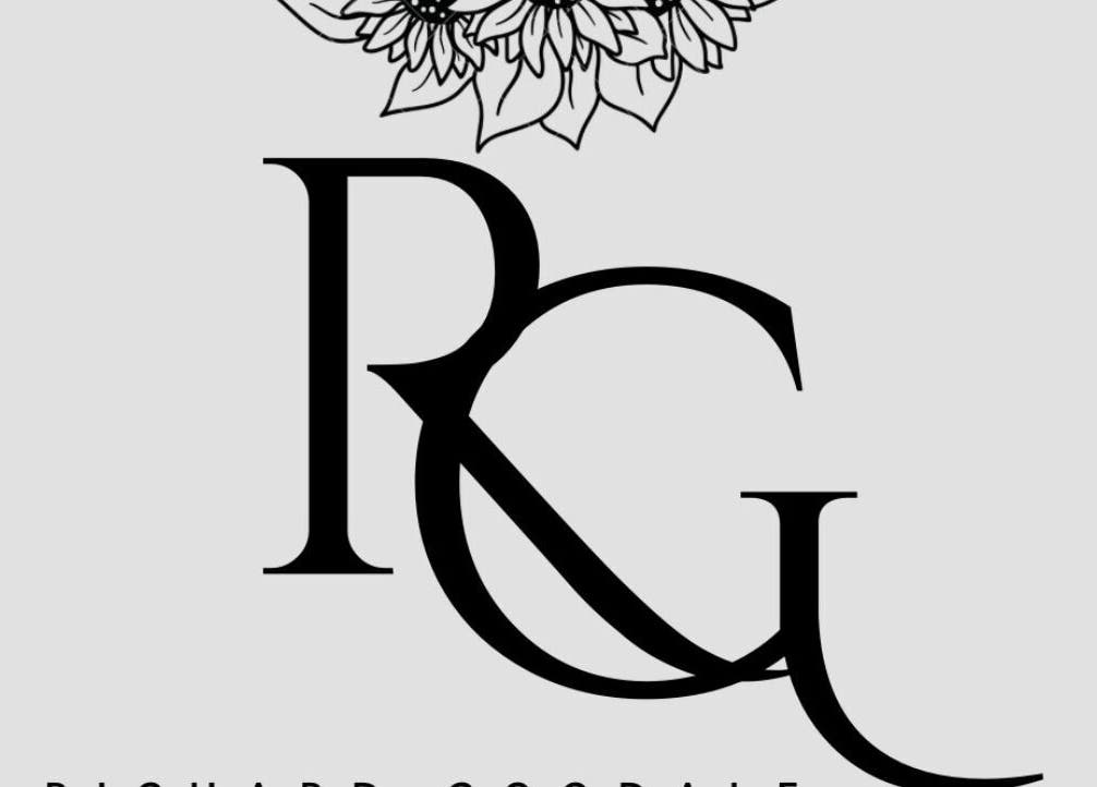RG Hairdressing logo featuring elegant floral design in Bramhope, England, GB.